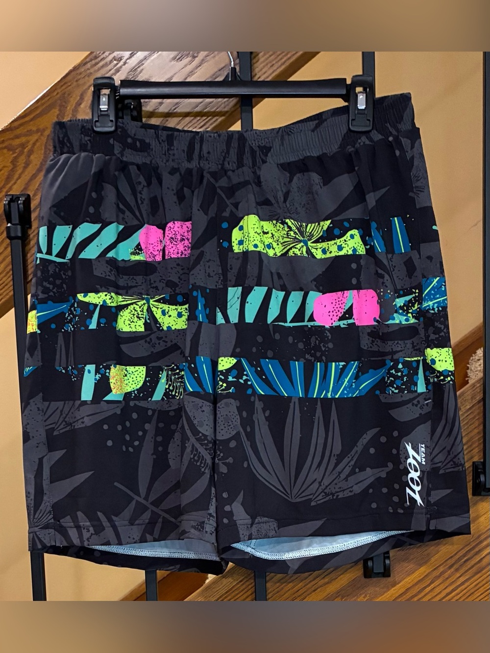 ZOOT Triathlon Shorts 7” Zip Back Pocket Bottle Straps Lined Multi SZ. XL NWT